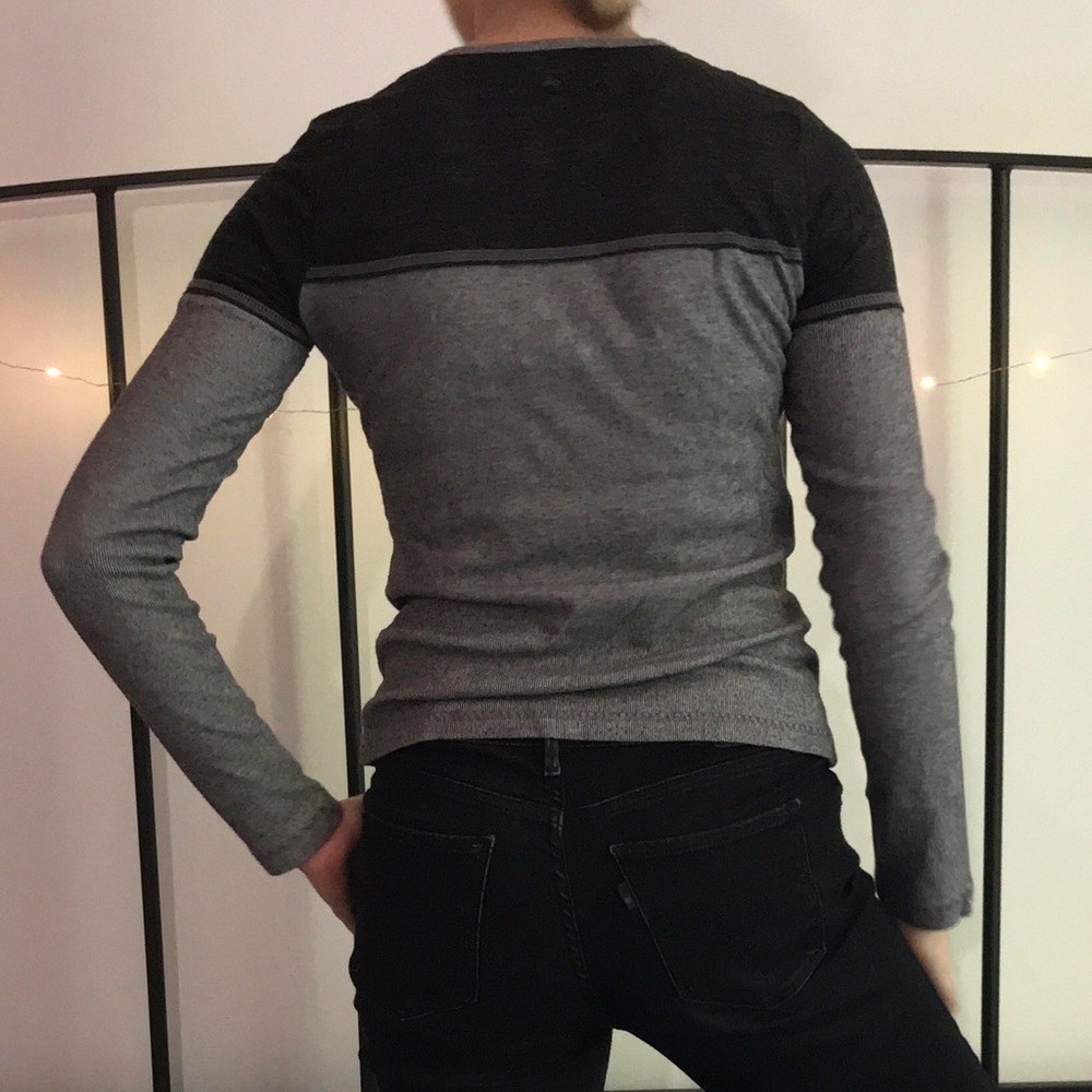 PRANA Two-Tone Gray Long Sleeve Shirt